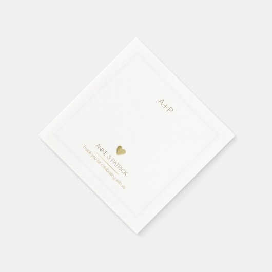 Serviette En Papier réception minimaliste mariage (Coin)