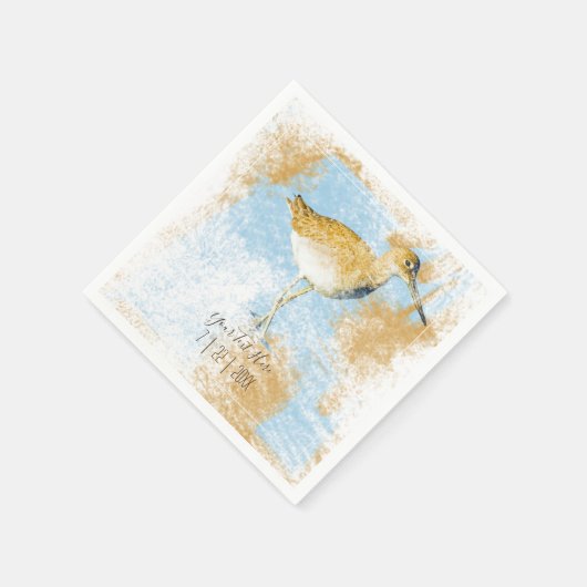 Serviette En Papier Réception Personnalisée Plage de Raviers Thème (Coin)