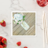 Serviette En Papier Réception rustique Pays Mason Jar Blue Hydrangeas (En situation)