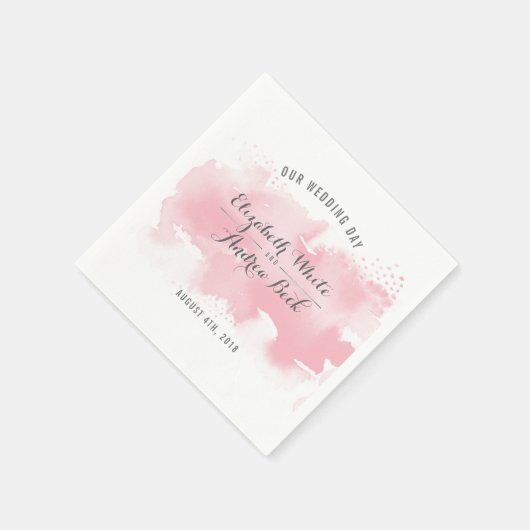 Serviette En Papier RÉCEPTION TENDANCE design aquarelle rose vif (Coin)
