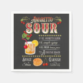 Serviette En Papier Recette Amaretto Sour (Devant)