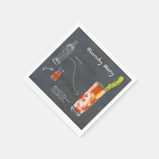 Serviette En Papier Recette Bloody Mary (Coin)