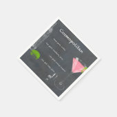 Serviette En Papier Recette Cocktail Cosmopolite (Coin)