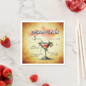 Serviette En Papier Recette Cosmopolitan Bartender Drink (En situation)
