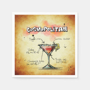 Serviette En Papier Recette Cosmopolitan Bartender Drink