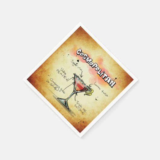 Serviette En Papier Recette Cosmopolitan Bartender Drink (Coin)