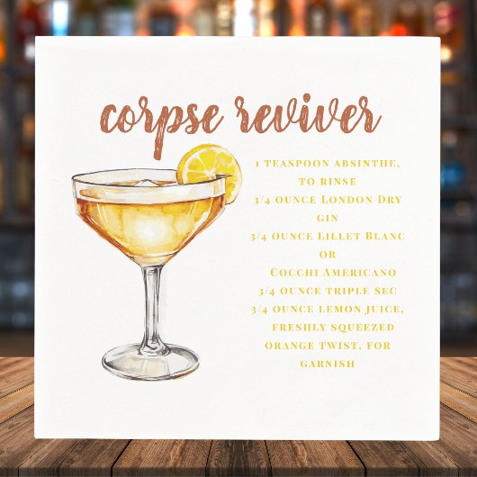 Serviette En Papier Recette de boisson cocktail Corpse Reviver