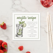 Serviette En Papier Recette de boisson cocktail Mojito / Fête d'été (En situation)