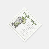 Serviette En Papier Recette de boisson cocktail Mojito / Fête d'été (Coin)