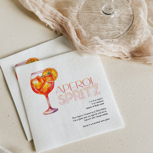 Serviette En Papier Recette de boisson personnalisée Aperol Spritz aqu