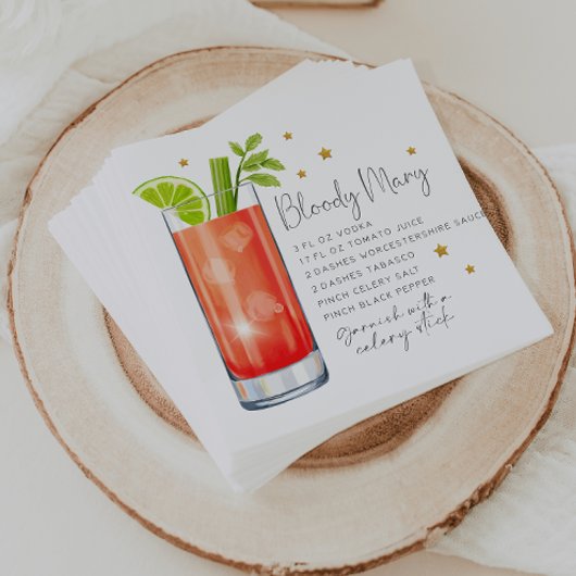 Serviette En Papier Recette de cocktail Bloody Mary