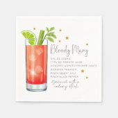 Serviette En Papier Recette de cocktail Bloody Mary (Devant)