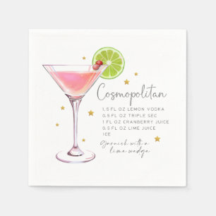 Serviette En Papier Recette de cocktail Cosmopolitan