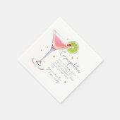 Serviette En Papier Recette de cocktail Cosmopolitan (Coin)