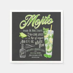 Serviette En Papier Recette de cocktail Mojito