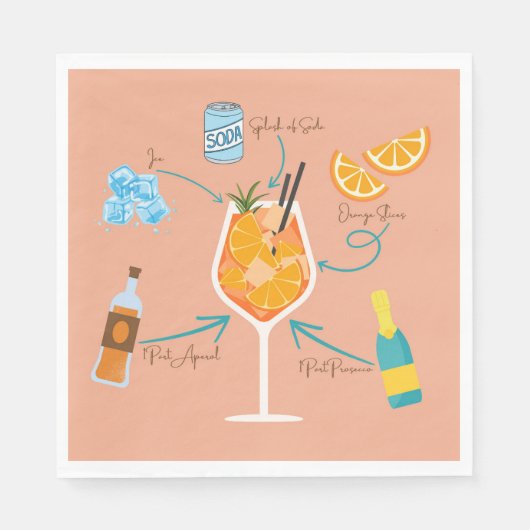 Serviette En Papier Recette de l'Aperol (Devant)