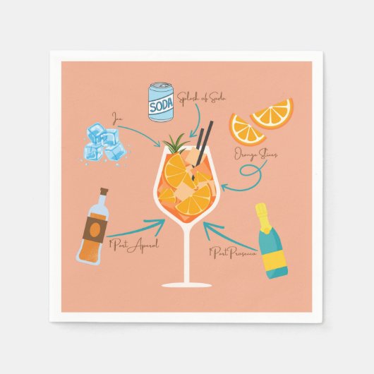 Serviette En Papier Recette de l'Aperol (Devant)