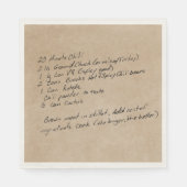 Serviette En Papier Recette écrite à la main - photo personnalisée (Devant)