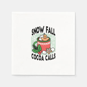 Serviette En Papier Réchauffez-vous avec les appels de cacao de neige 