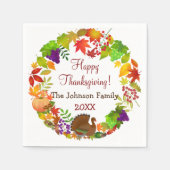 Serviette En Papier Récolte d'action de grâces colorée (Devant)