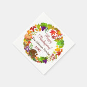 Serviette En Papier Récolte d'action de grâces colorée (Coin)