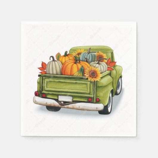 Serviette En Papier Récolte d'automne dans une serviette de camion ver (Devant)