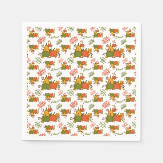 Serviette En Papier Récolte du papier d'action de grâce (Devant)