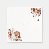 Serviette En Papier Récolte Hantée Florale & Fantôme Halloween (Devant)