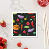Serviette En Papier Récolte légumes tomate poivre carottes champignon (En situation)