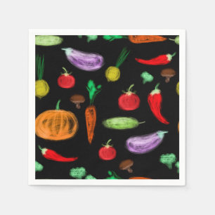 Serviette En Papier Récolte légumes tomate poivre carottes champignon
