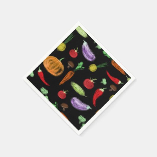 Serviette En Papier Récolte légumes tomate poivre carottes champignon  (Coin)