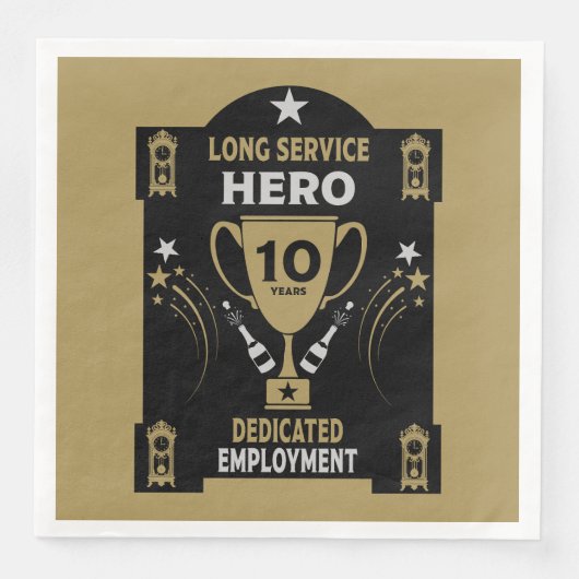 Serviette En Papier Reconnaissance du service de longue durée Dix ans (Devant)