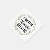 Serviette En Papier Reconnaissante, Reconnaissante, Heureuse, Bénie (Coin)