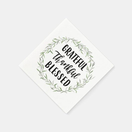 Serviette En Papier Reconnaissante, Reconnaissante, Heureuse, Bénie (Coin)