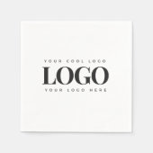 Serviette En Papier Rectangle Business Logo Société Événement Minimali (Devant)