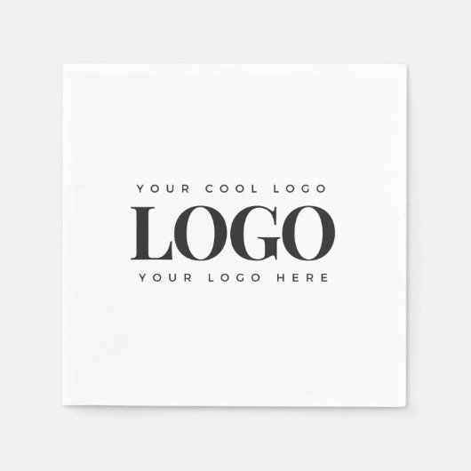 Serviette En Papier Rectangle Business Logo Société Événement Minimali (Devant)