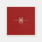 Serviette En Papier Rectangle classique Double Bonheur Mariage chinois (Devant)