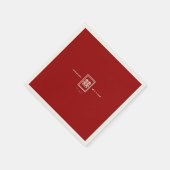 Serviette En Papier Rectangle classique Double Bonheur Mariage chinois (Coin)