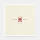 Serviette En Papier Rectangle classique Double Bonheur Mariage chinois (Devant)
