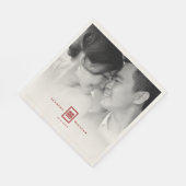Serviette En Papier Rectangle Double Bonheur Mariage chinois photo (Coin)