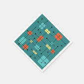 Serviette En Papier Rectangles arrondies Carré Turquoise (Coin)