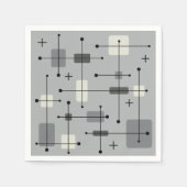 Serviette En Papier Rectangles arrondies gris Carré (Devant)