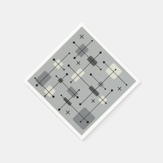 Serviette En Papier Rectangles arrondies gris Carré (Coin)