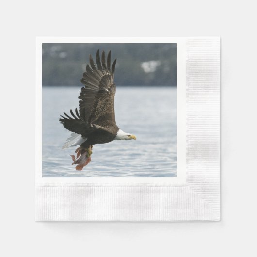 Serviette En Papier Récupération du poisson d'aigle à tête blanche (Devant)