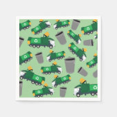 Serviette En Papier Recyclage Motif de camion-poubelle (Devant)