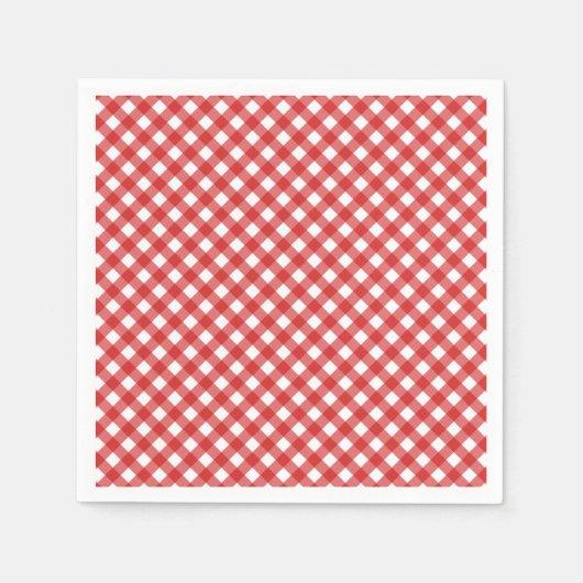 Serviette En Papier Red À damiers Summer BBQ Party (Devant)