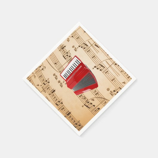 Serviette En Papier Red Accordion, design populaire, (Coin)