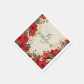 Serviette En Papier Red Amaryllis Russe Noël (Coin)