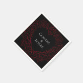 Serviette En Papier Red and Black Heart Gothic Wedding Napkins (Coin)