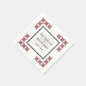 Serviette En Papier Red and Black Ukrainian Embroidery Wedding (Coin)